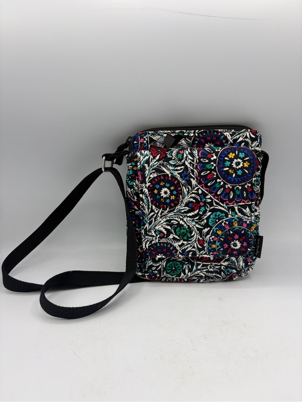 Vera Bradley Black Multi Floral Medallion Crossbody